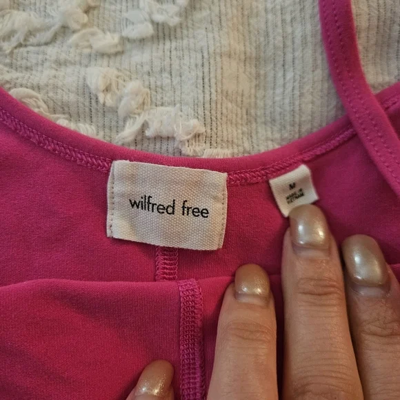 Wilfred Free Aritzia Hot Pink Divinity Kick Flare Jumpsuit Size Medium - Picture 3 of 6